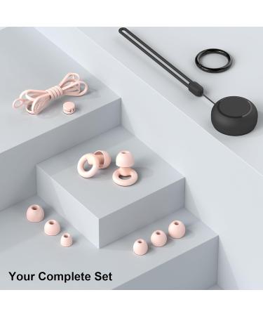 Premium Earplugs for Sleeping - Noise Reduction Soft Silicone 7 Pairs & Cord Included Hearing Protection for Work & Concerts - 25dB-30dB Rose Pink - Buy Online on GoSupps.com