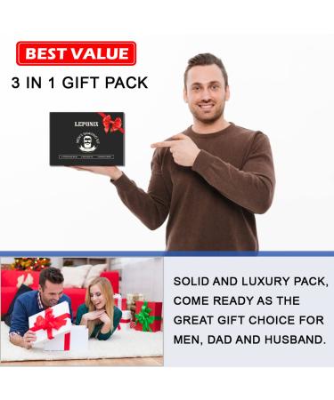 Sandalwood Shaving Kit for Men - Cream, Lotion & Oil | Complete Shave Set for Men | Fights Nicks, Cuts & Razor Burn | Gift Set for Him - Buy Online on GoSupps.com