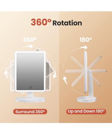 Portable SOKEA Lighted Makeup Mirror - 88 LED, 10X Magnification, 3 Lighting Modes, Perfect Women Gift - White - Buy Online on GoSupps.com