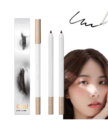 Heykomi Non-smudging Waterproof and Long-Lasting Eyeline Pencil Heykomi Eyeline Pencil Heykomi Waterproof Eyeline Quick Drying Long Lasting Waterproof and Sweat Proof Eyeline (Brown+Black)