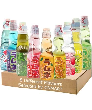 Hatakosen Japanese Ramune Soda Fruity Assorted 8 Different Flavour 200ml (8 Bottles) by CNMART - Buy Online on GoSupps.com