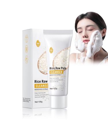 HOUSN Rice Pure Clay Mask for Foam Cleanser 100 ml Cleansing Foam Facial Cleansing Cleansing Foam Blackheads Deep Cleansing Pore Cleanser Rice Cleansing Foam Mild Cleansing for