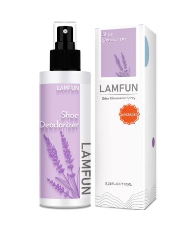 Shoe Odor Eliminator Lamfun Deodorant Spray for Stinky Sneakers or Smelly Feet Natural Shoe Deodorizer and Foot Deodorant Fight All Odors Lavender 150ml Lavender-Upgrade