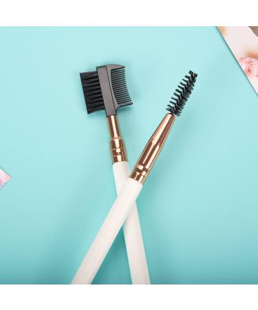 HOYOEY 3 Pieces Lash Eyebrow Groomer 3 in 1 Professional Wood Double-Sides Brow Comb Double End Eyebrow Brush Eyelash Mascara Brushes - Buy Online on GoSupps.com