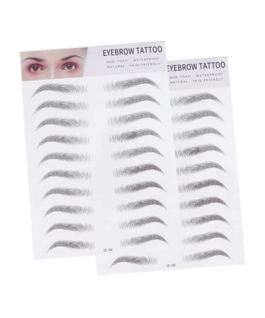 POPETPOP 2pcs Eyebrow Type Imitation Black Artificial for Men Hair-like Tool Transfer Stickers Women 1 count (Pack of 1) Black