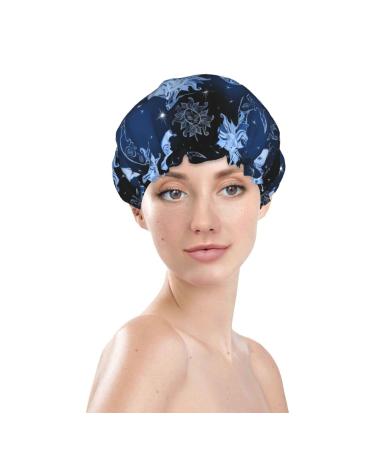 Cute Moon and Star Shower Caps for Women - Reusable & Waterproof with Double Protection Layers | Elastic Color 8 - Buy Online on GoSupps.com