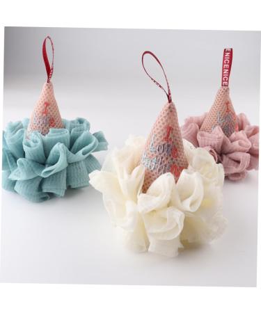 Housoutil 2 Pcs Ice Cream Bath Sponge | Adorable Loofah for Face Cleansing & Shower | Soft White Polyester Cleaning Scrubber - Buy Online on GoSupps.com