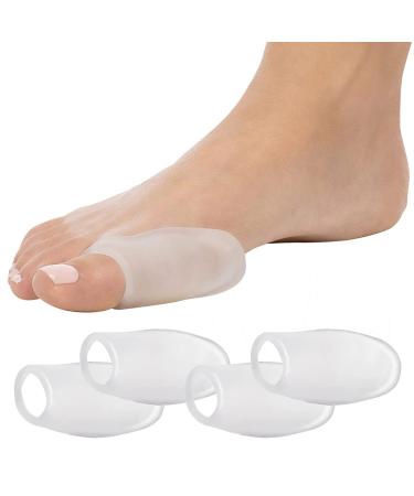 Gel Big Toe Guards Toe Spreaders (4 Pieces) - Pain Relief for Crooked Overlapping Toes Pressure Protector Corrector Shield Spacer Pad Separator