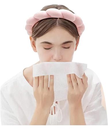 Spa Headband for Women Sponge Terry Towel Cloth Fabric Head Band Puffy Makeup Headband for Skincare Face Washing Makeup Removal Shower Facial Mask (Pink) - Buy Online on GoSupps.com