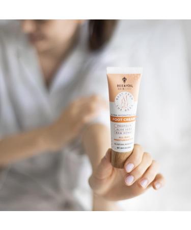 BEE&YOU Natural Foot Cream with Propolis Raw Honey Daily Moisturizer Gentle Care Aloe Vera Vitamin B5 Vitamin E Shea Butter Sesame Oil Without Animal Testing - Buy Online on GoSupps.com