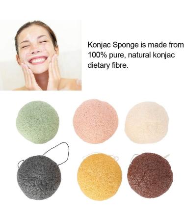 Filfeel Konjac Sponge Set - 6 Natural Facial & Body Sponges - Water Drop & Round Shapes - Eco-Friendly Skin Care - Buy Online on GoSupps.com