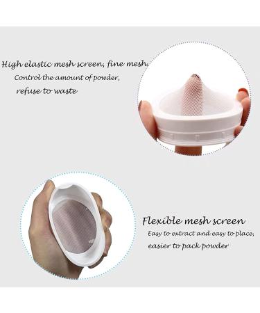 Reusable Powder Puff Container with Elasticated Net Sifter - White - Buy Online on GoSupps.com