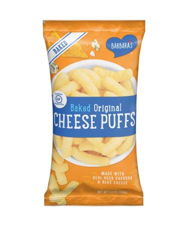 Barbara's Baked Original Cheese Puffs Gluten Free Real Aged Cheese 5.5 Oz (Pack of 12)
