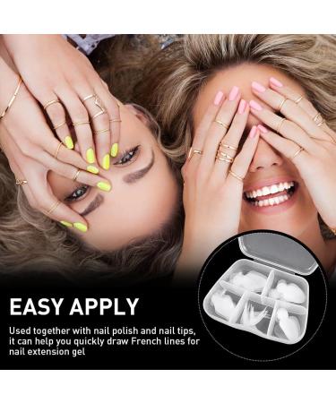 60-Piece Self-Adhesive French Nails Template - DIY Manicure Tips Polygel & Nail Sticker Stencils | Perfect for Easy Nail Art Decoration - Buy Online on GoSupps.com