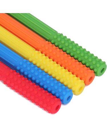 Cyrank 5-Part Baby Bite Tube Toys | Silicone Teething Gel & Cleaning Brush for Toddlers | Safe Fun for Boys & Girls - Buy Online on GoSupps.com
