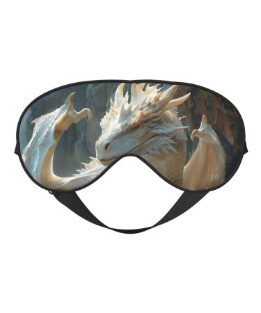 White onychosaurus Mask for Deep Sleep & Relaxation - Adjustable Soft & Breathable Blindfold for Travel Meditation & More