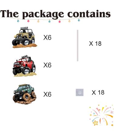 18pcs Jeep Cupcake Toppers for Boys Men Happy Birthday Baby Shower Off-road Vehicle Truck Cake Decorations Jeep Party Decorations Glitter Race Car Cake Decor - Buy Online on GoSupps.com