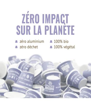 MOKA 100 Organic Compostable Capsules 100% Pure Arabica Mexico Honduras Ethiopia Brazil Peru - Compatible with Nespresso Capsule Machines - Intensity 6-8 - Home Compost - Roasted in France  - Buy Online on GoSupps.com