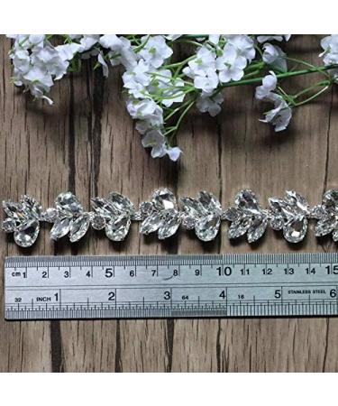 Bridal Costume Rhinestone Chain Trim - 1 Yard Clear Crystal Applique DIY Embellishment - Buy Online on GoSupps.com