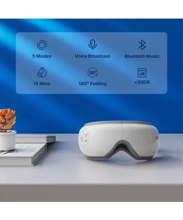 RENPHO Eye Massager with Heat, Bluetooth Music - Relieve Migraines, Reduce Eye Strain & Dark Circles - Improve Sleep - Ideal Gifts (A-white) - Buy Online on GoSupps.com