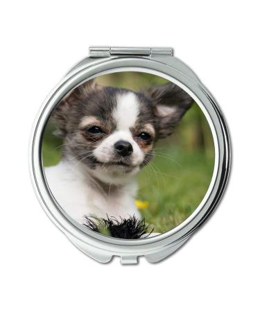 YENDOSTEEN Mirror makeup mirror Chihuahua Dog Puppy Baby Play Young Cute Chiwawa Pocket Mirror portable mirror