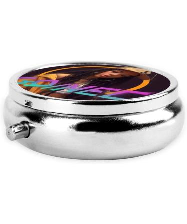 Trendy Girl Portable Metal Pill Box - Round Mini 3-Compartment Travel Case Hinged Design for Small Pills Stylish Black - Buy Online on GoSupps.com