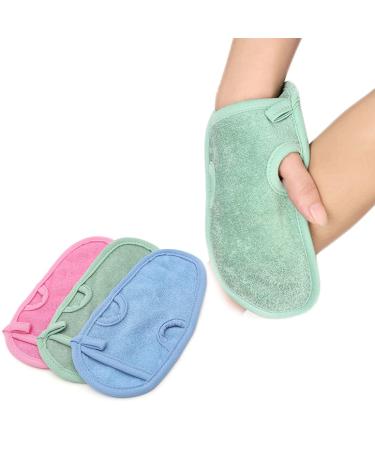 3 PCS Bathing Shower Mittens Body Wash Massage Spa Mitt Towel for Adults Children Body Back Rubbing Exfoliating Washing Cleaning Color Random