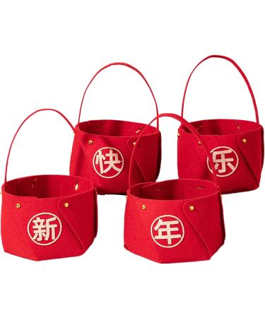 New Year Candy Basket - Festive Candy Gift Basket Non-Woven Fabric DIY Candy Basket Candy Tray for Home Kitchen New Year Jmedic - Buy Online on GoSupps.com