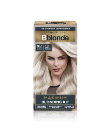Jerome Russell Bblonde Blonding Kit Permanent Lightener Permanent Blonde Bleach Hair Dye Professional Results With Avocado Oil Lifts 8-9 levels Blonding Kit No 1 Maximum Blonding Kit 1