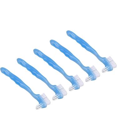 Prosthesis Care Set: Double-Sided Soft Hair Brushes for Plaque Removal - Portable & Ideal for Seniors (Blue) - Buy Online on GoSupps.com