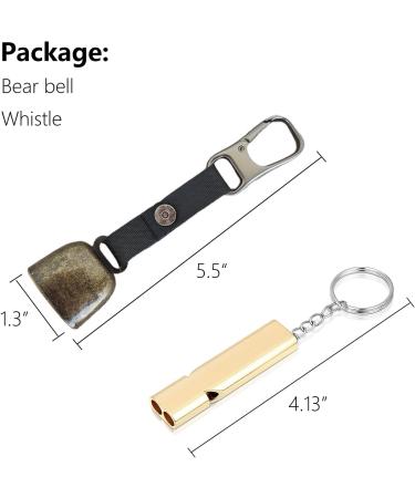 Bear Bell with Whistle for Bear Deterrent | Loud Bell with Magnetic Silencer | Emergency Whistle & Carabiner for Outdoor Activities - Buy Online on GoSupps.com