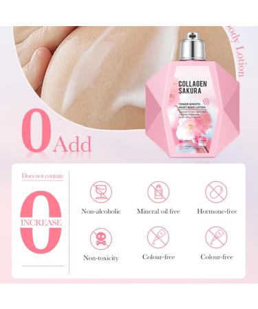 Cherry Blossom Collagen Body Lotion Firming Anti-Aging & Intense Hydration Body Milk Fast Absorbing Non-Sticky Nourishing Collagen Cream for Dry Skin Repair Silky Smooth for Women & Girls 300ml - Buy Online on GoSupps.com