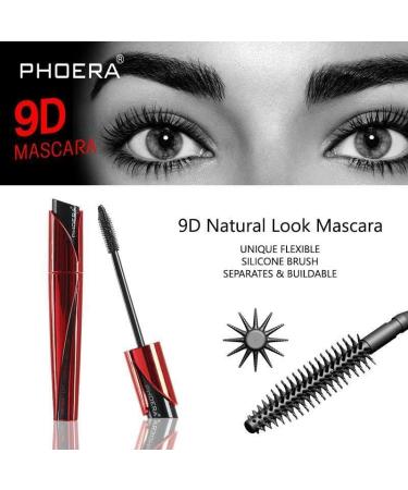 PHOERA Lash Volume Mascara Waterproof 9D Curling Eye Makeup smudge proof Lift No Clump Long Lasting Black Mascara Intense Lengthen & Volumize | Cruelty Free - Buy Online on GoSupps.com