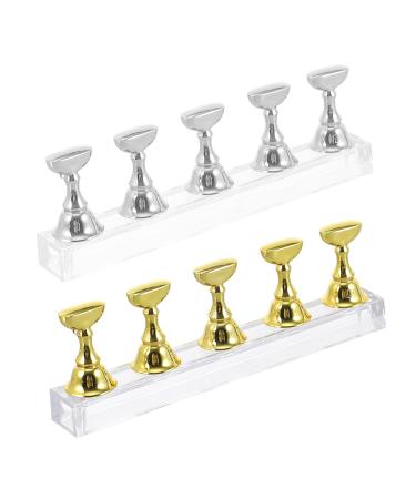 minkissy 2 Sets Nail Holder Nail Practice Holder Nail Stand Nail Art Holder Nail Art Practice Stands Nail Display Stand Nail Art Practice Rack Nail Art Stand Manicure Acrylic Checkerboard