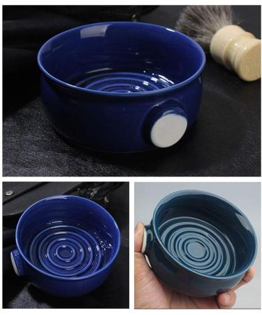 Merkt's Men's Shaving Soap Peel - Large Ceramic Bowl for Shaving Cream Durable Soap Shell for Razors - Blue - Buy Online on GoSupps.com
