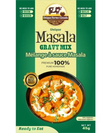 Spicy Gravy Mix/Masala Gravy Mix by Unique Farms Canada (Spicy/Masala Gravy Mix 45g) Yellow Gravy Mix / Spicy Gravy Mix / Masala Gravy Mix 45g - Buy Online on GoSupps.com