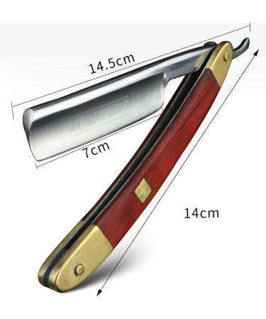 Fbrerurt Traditional Manual Beard Razor Set - Straight Cut Throat Razor with Red Wood Handle & Stainless Steel Blade - International Shipping Available - Buy Online on GoSupps.com