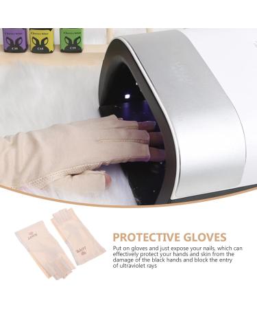 Exceart UV Nail Lamp Gloves - Cotton Finger Gloves for Women Manicure | UV Protection Hand Gloves in Flesh Color - Buy Online on GoSupps.com
