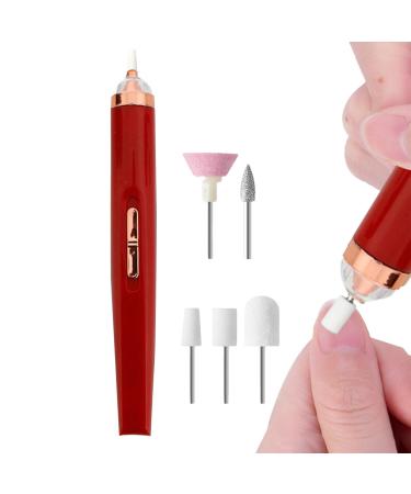 Electric Nail File 2 Adjustable Speeds Portable Nail Drill | Professional Electric Manicure Drill Nail Filer for Gel Nail Acrylic Nail Glazing Nail Red