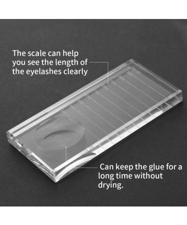 Buy Crystal Glass Eyelash Pallet - Durable Transparent Adhesive Holder for Extensions & Makeup - Buy Online on GoSupps.com