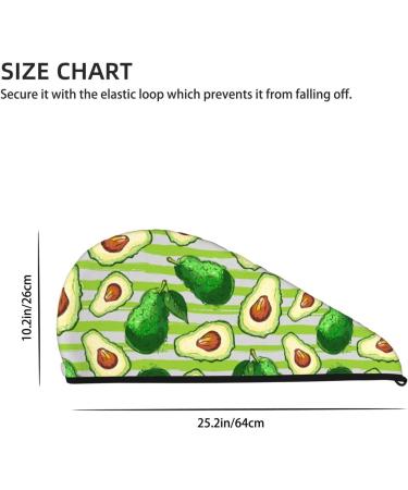 Hair Towel Wrap - Quick Drying Hair Turban with Button | Avocado Green Striped - Buy Online on GoSupps.com