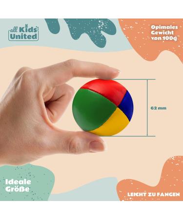 All Kids United Juggling Balls Set - 5 Professional Soft Balls for Beginners & Advanced | Jute Bag & Free Training E-Book - Buy Online on GoSupps.com