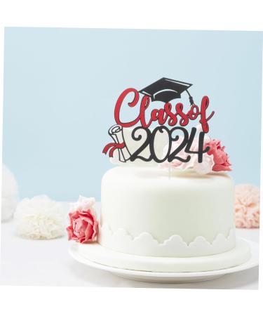 Warmhm 10 Sets Cake Insert Decor Party Supplies Graduation Cake Toppers Graduation Cupcake Topper Cake Picks Grad Cupcake Toppers European and American Plug-in Red Paper Redx2pcs 16.00X13.00X0.10CMx2pcs - Buy Online on GoSupps.com