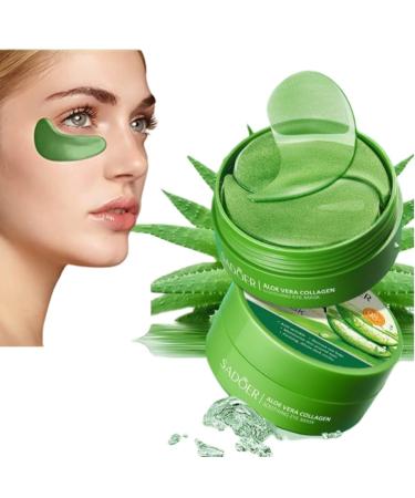 Under Eye Patches 30 Pairs Hydrating Gel Eye Mask for Puffiness Dark Circles and Wrinkles Personal Skincare Under Eye Mask for Men & Women as Gift (Green Aloe Vera Under Eye Patches)