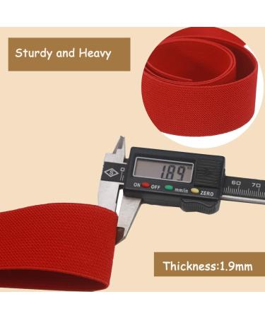1 1/2 Inch Red Knit Elastic Band - 10 Yards Double-Side Twill Woven Heavy Stretch Elastic Spool for Sewing - Ideal for Pants, Waistbands, Wigs, Skirts, Crafts - Red Color - Buy Online on GoSupps.com