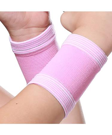 TXBONA Child Volleyball Basketball Wristbands Kids Wrist Brace Children Sports Wrist Support(1 PAIR) (Pink)
