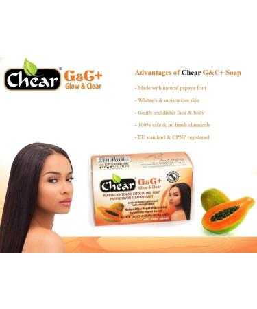 G&C+ Papaya Skin Lightening Brightening Exfoliating Soap 150g - with natural bio vegetal activator - Buy Online on GoSupps.com