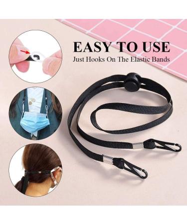 ACCROL 10pcs Adjustable Lanyard Elastic Bands - Portable Necklace Hanger & Reusable Ear Holder Rope - Black Rubber Band for International Shipping - Buy Online on GoSupps.com