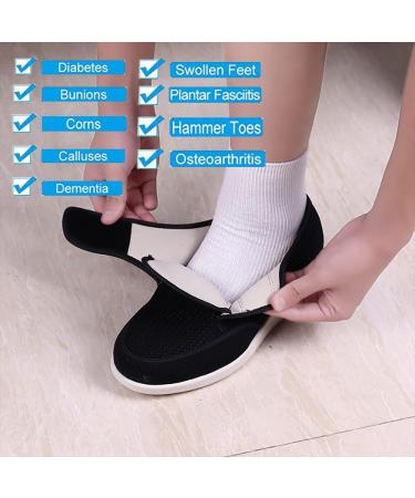 Adjustable Open Toe Diabetic Sandals for Tired Swollen Feet - Dark Grey, Size 8 - Buy Online on GoSupps.com