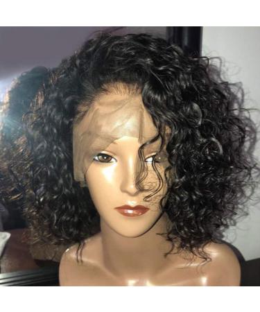 Choshim Hair Bob Short Curly Lace Front Wig Pixie Cut with Baby Hair Remy Human Hair Water Wave Bob Lace Wig Pre Plucked for Black Women 8-14 Natural Color 150% Density (8 Inches  13x4 Size) 8 Inch (Pack of 1) 13x4 Size...